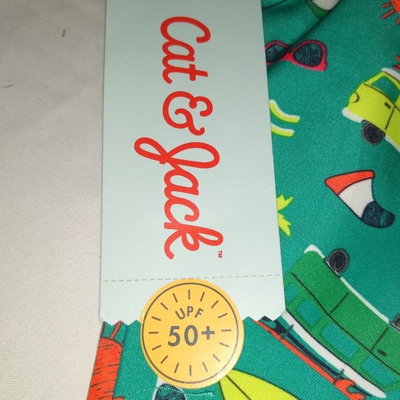 NWT Cat Jack Boys Surf Print Swim Trunks 9M UPF 50+ 16.8-19.5LB Target - Picture 3 of 4